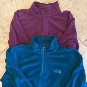 2 North Face Fleece Pullovers - women’s M